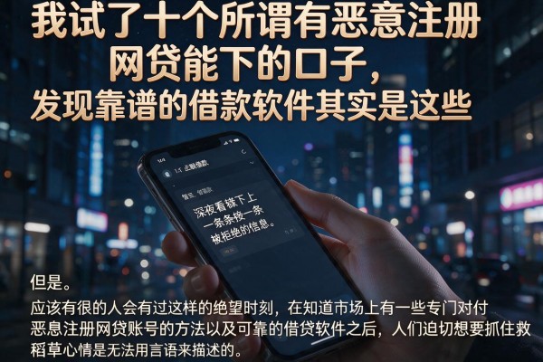 我试了十个所谓有恶意注册网贷能下的口子，发现靠谱的借款软件其实是这些