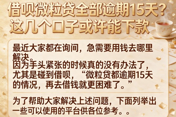 借呗微粒贷全部逾期15天？这几个口子或许能下款