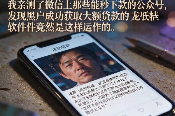 我亲测了微信上那些能秒下款的公众号，发现黑户成功获取大额贷款的软件竟然是这样运作的