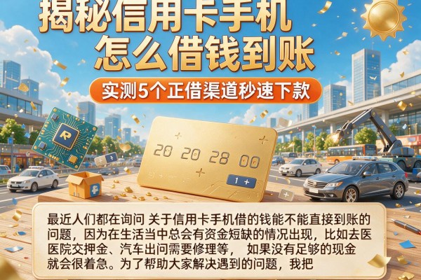 揭秘信用卡手机怎么借钱到账，实测5个正规渠道秒速下款