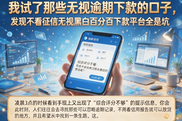 我试了那些无视逾期下款的口子，发现不看征信无视黑白百分百下款平台全是坑
