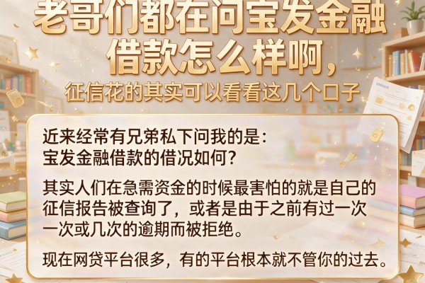 老哥们都在问宝发金融借款怎么样啊，征信花的其实可以看看这几个口子