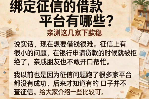 绑定征信的借款平台有哪些？亲测这几家下款稳