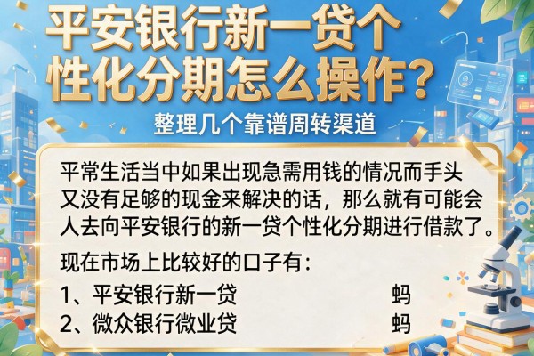 平安银行新一贷个性化分期怎么操作？整理几个靠谱周转渠道