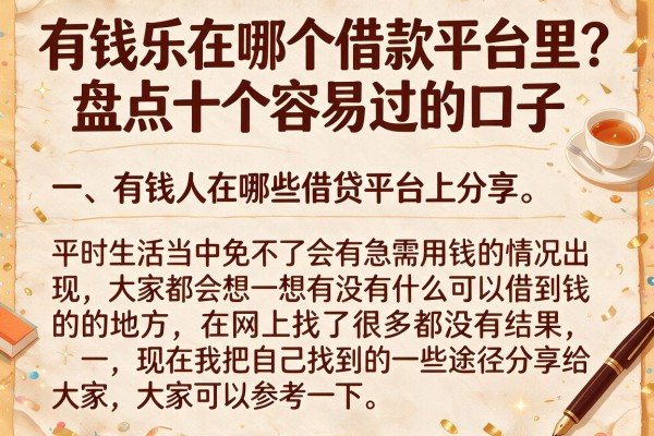 有钱乐在哪个借款平台里？盘点十个容易过的口子