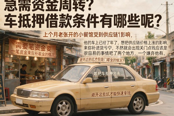 急需资金周转?车抵押借款条件有哪些呢?避开这些坑才能快速拿钱