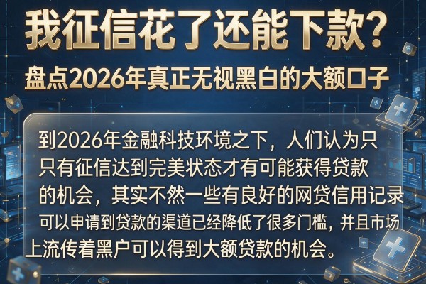 我征信花了还能下款？盘点2026年真正无视黑白的大额口子