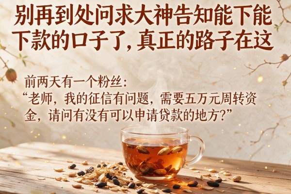 别再到处问求大神告知能下款的口子了，真正的路子在这
