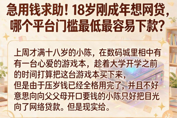 急用钱求助！18岁刚成年想网贷，哪个平台门槛最低最容易下款？