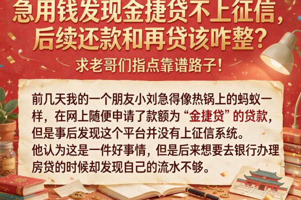 急用钱发现金捷贷不上征信，后续还款和再贷该咋整？求老哥们指点靠谱路子！