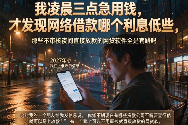 我凌晨三点急用钱，才发现网络借款哪个利息低些，那些不审核夜间直接放款的网贷软件全是套路吗
