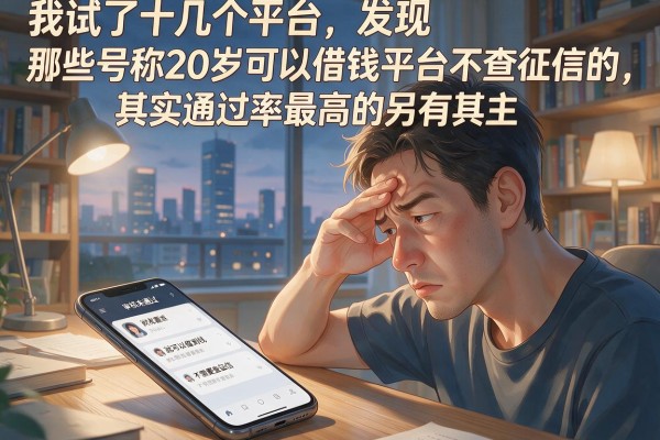 我试了十几个平台，发现那些号称20岁可以借钱平台不查征信的，其实通过率最高的另有其主