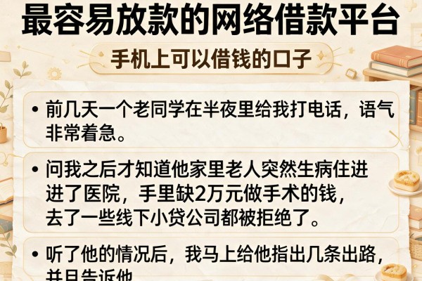 最容易放款的网络借款平台，条列五个手机上可以借钱的口子