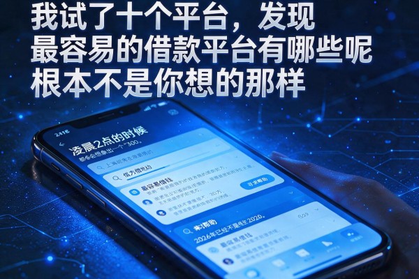 我试了十个平台，发现最容易的借款平台有哪些呢根本不是你想的那样