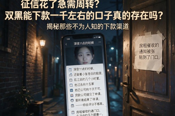 征信花了急需周转？双黑能下款一千左右的口子真的存在吗？揭秘那些不为人知的下款渠道