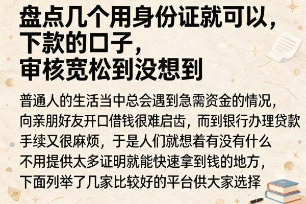 盘点几个用身份证就可以下款的口子，审核宽松到没想到