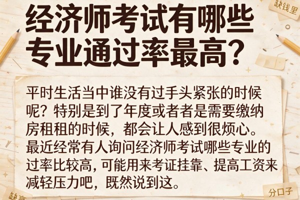 经济师考试有哪些专业通过率最高？缺钱看这里分享几个口子
