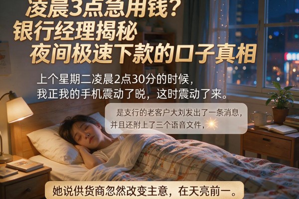 凌晨3点急用钱？银行经理揭秘夜间极速下款的口子真相