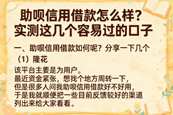 助呗信用借款怎么样？实测这几个容易过的口子