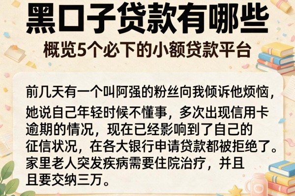 黑口子贷款有哪些，概览5个必下的小额贷款平台