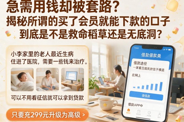 急需用钱却被套路？揭秘所谓的买了会员就能下款的口子，到底是不是救命稻草还是无底洞？