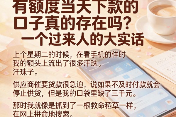 有额度当天下款的口子真的存在吗？一个过来人的大实话