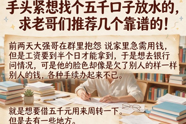 手头紧想找个五千口子放水的，求老哥们推荐几个靠谱的！