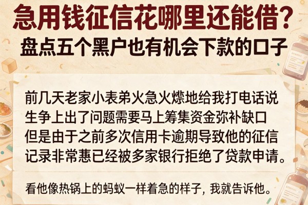 急用钱征信花哪里还能借？盘点五个黑户也有机会下款的口子