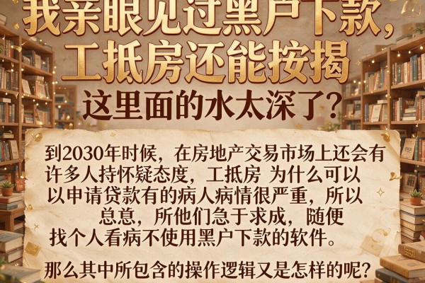 我亲眼见过黑户下款，工抵房还能按揭，这里面的水太深了