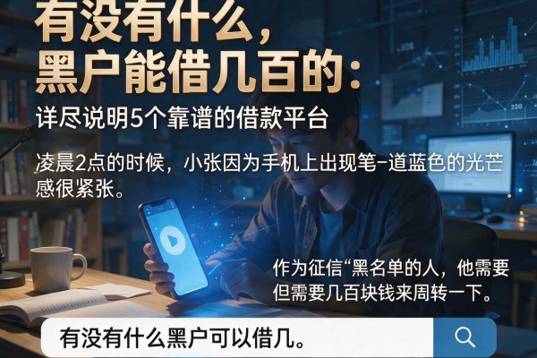 有没有什么黑户能借几百的，详尽说明5个靠谱的借款平台