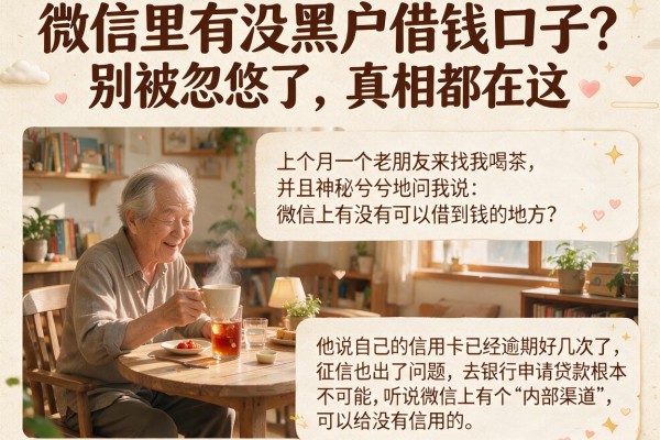 微信里有没黑户借钱口子？别被忽悠了，真相都在这