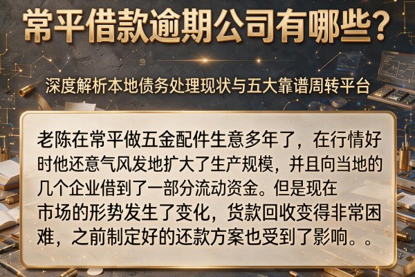 常平借款逾期公司有哪些？深度解析本地债务处理现状与五大靠谱周转平台