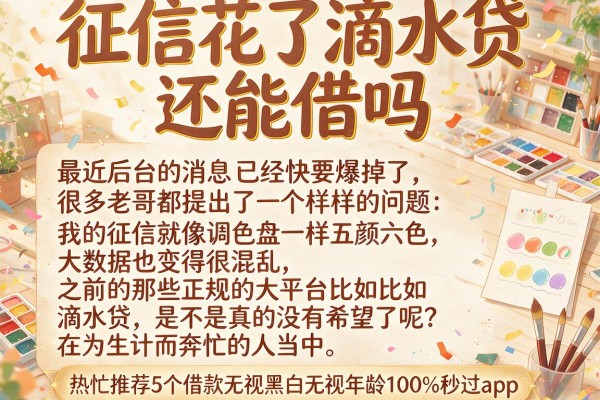 征信花了滴水贷还能借吗，热忱推荐5个借款无视黑白无视年龄100%秒过app