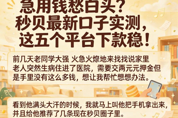 急用钱愁白头？秒贝最新口子实测，这五个平台下款稳！