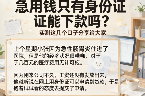 急用钱只有身份证能下款吗？实测这几个口子分享给大家