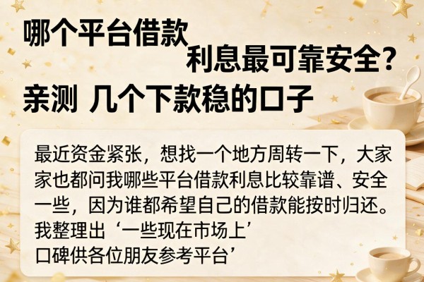 哪个平台借款利息最可靠安全？亲测几个下款稳的口子