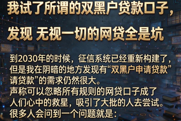我试了所谓的双黑户贷款口子，发现无视一切的网贷全是坑
