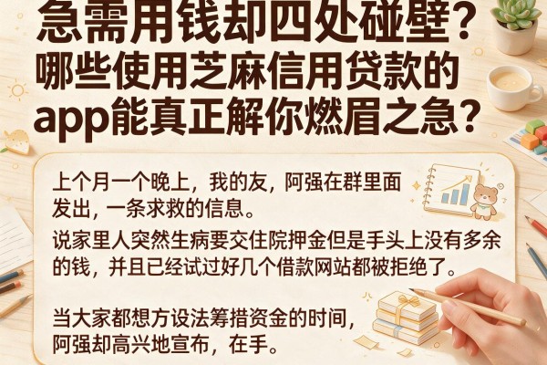 急需用钱却四处碰壁？哪些使用芝麻信用贷款的app能真正解你燃眉之急？