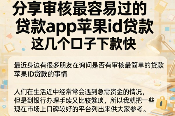 分享审核最容易过的贷款app苹果id贷款，这几个口子下款快