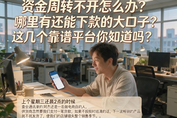 资金周转不开怎么办？哪里有还能下款的大口子？这几个靠谱平台你知道吗？