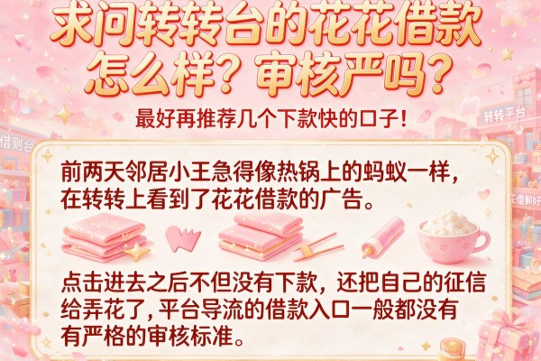 求问转转平台的花花借款怎么样?审核严吗?最好再推荐几个下款快的口子!