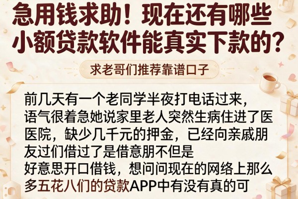 急用钱求助！现在还有哪些小额贷款软件能真实下款的？求老哥们推荐靠谱口子