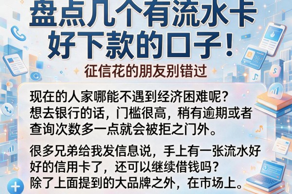 盘点几个有流水卡好下款的口子，征信花的朋友别错过