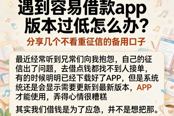 遇到容易借款app版本过低怎么办？分享几个不看重征信的备用口子