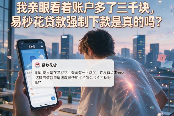 我亲眼看着账户多了三千块，易秒花贷款强制下款是真的吗？