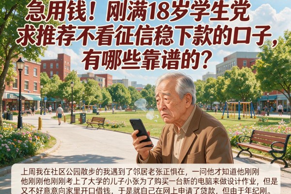 急用钱！刚满18岁学生党求推荐不看征信稳下款的口子，有哪些靠谱的？