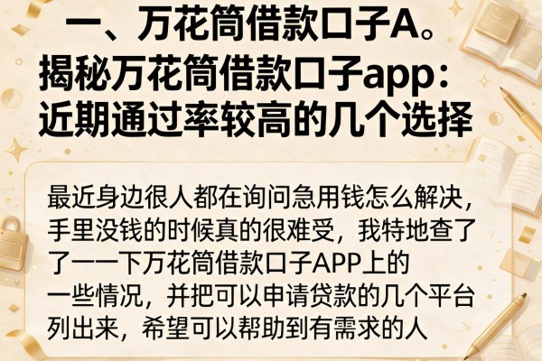 揭秘万花筒借款口子app：近期通过率较高的几个选择