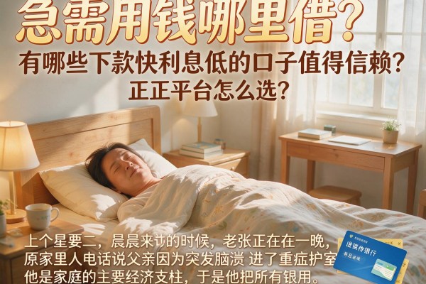 急需用钱哪里借？有哪些下款快利息低的口子值得信赖？正规平台怎么选？