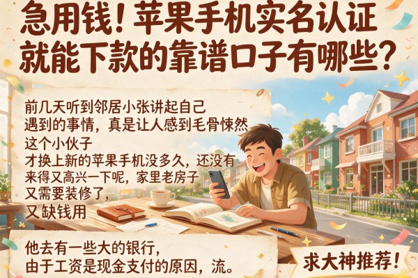 急用钱!苹果手机实名认证就能下款的靠谱口子有哪些?求大神推荐!