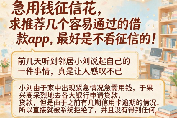 急用钱征信花，求推荐几个容易通过的借款app，最好是不看征信的！